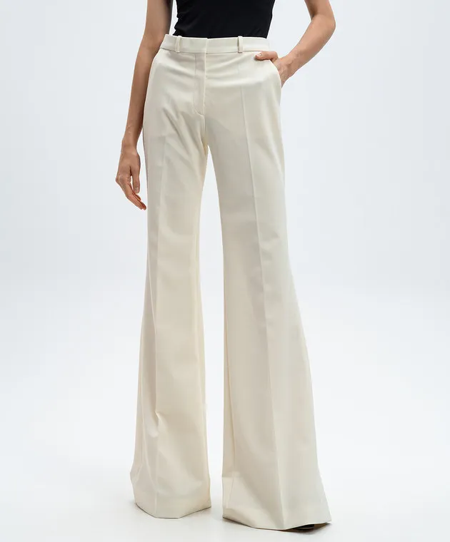 Del Core White BOOTCUT flared pants with wool