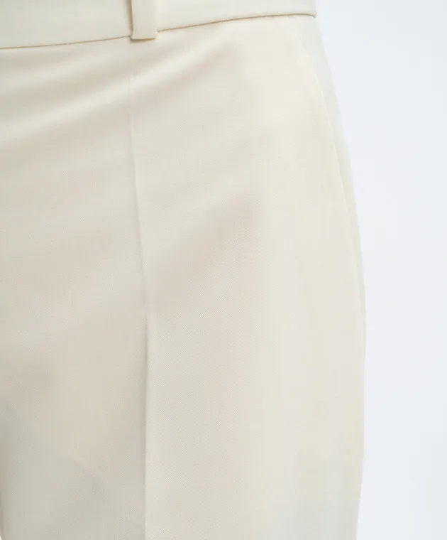 Del Core White BOOTCUT flared pants with wool