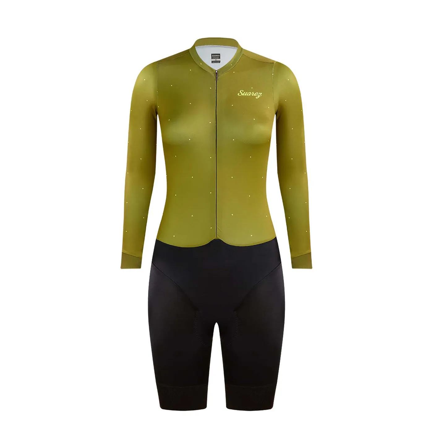 Enterizo SUAREZ AVANT OLIVINE Full Body Manga Larga Mujer Dorado/Negro Talla:G
