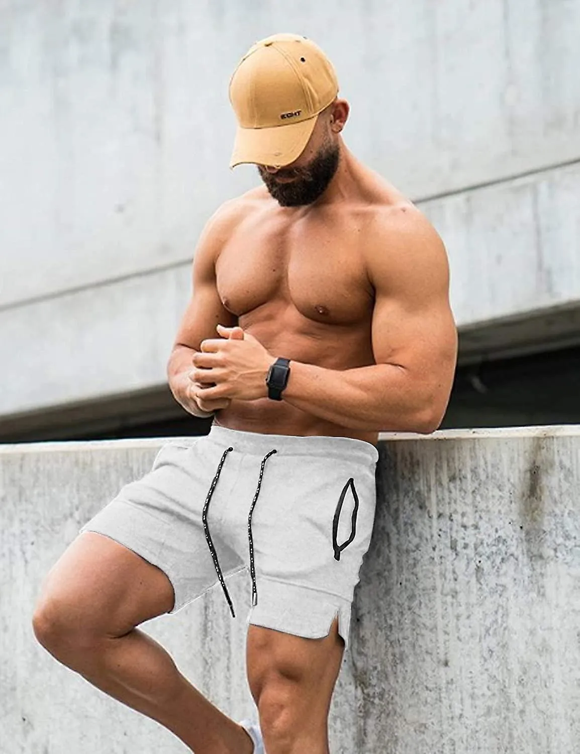 Entrenamiento Masculino Gimnasio Pantalones Cortos Levantamiento de Pesas Culturismo Sentadilla Fitness Jogger