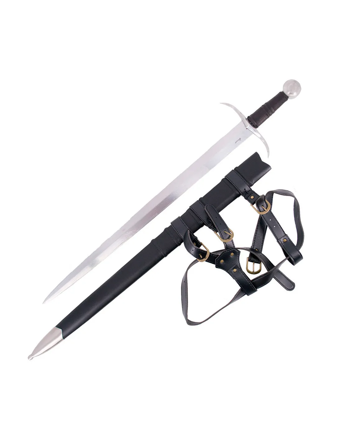 Espada medieval de una mano con vaina y cinturón (Cat. C)