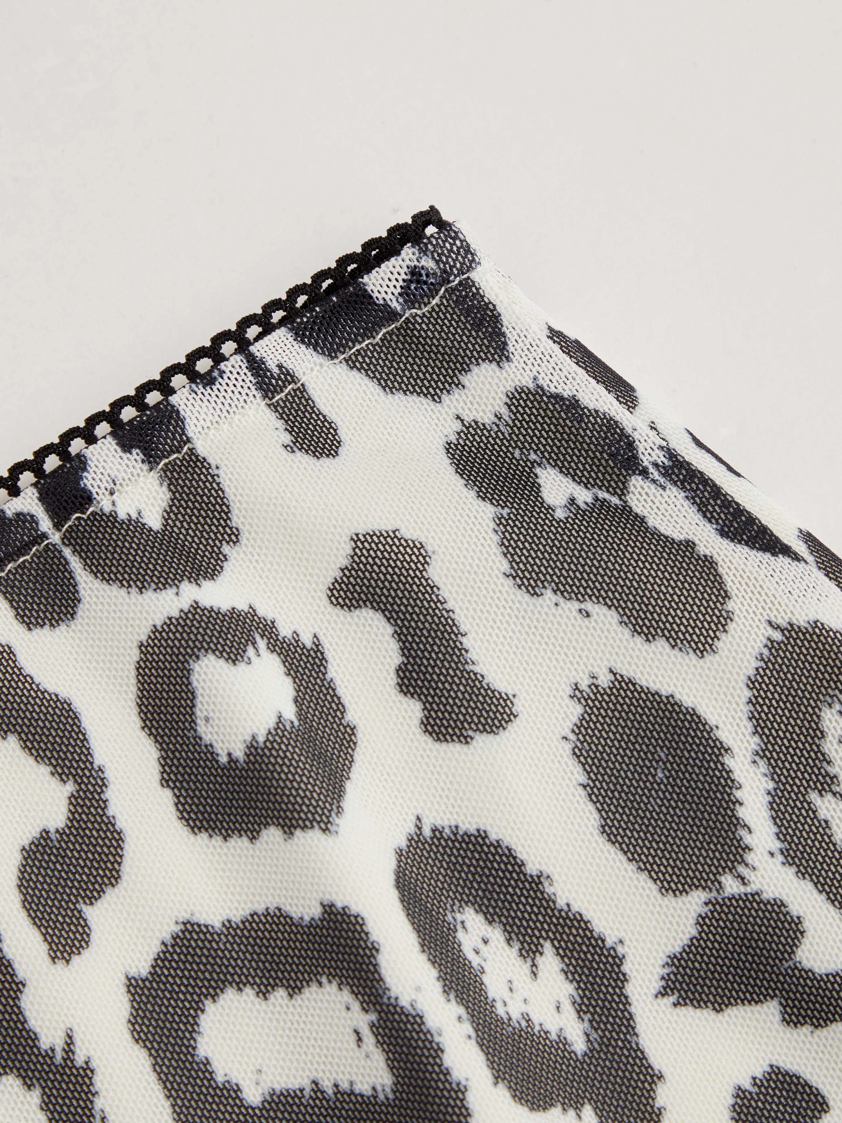 Falda Maxi de Leopardo de Malla de Tiro Medio