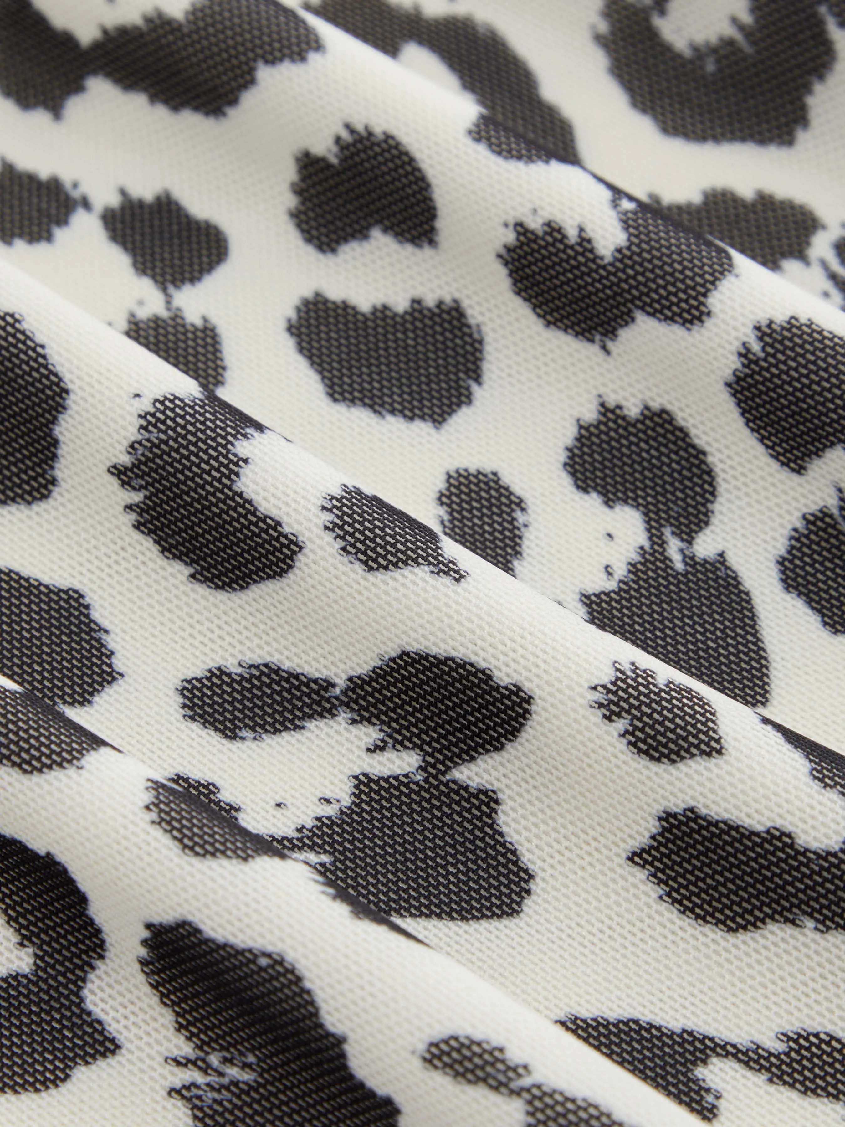 Falda Maxi de Leopardo de Malla de Tiro Medio