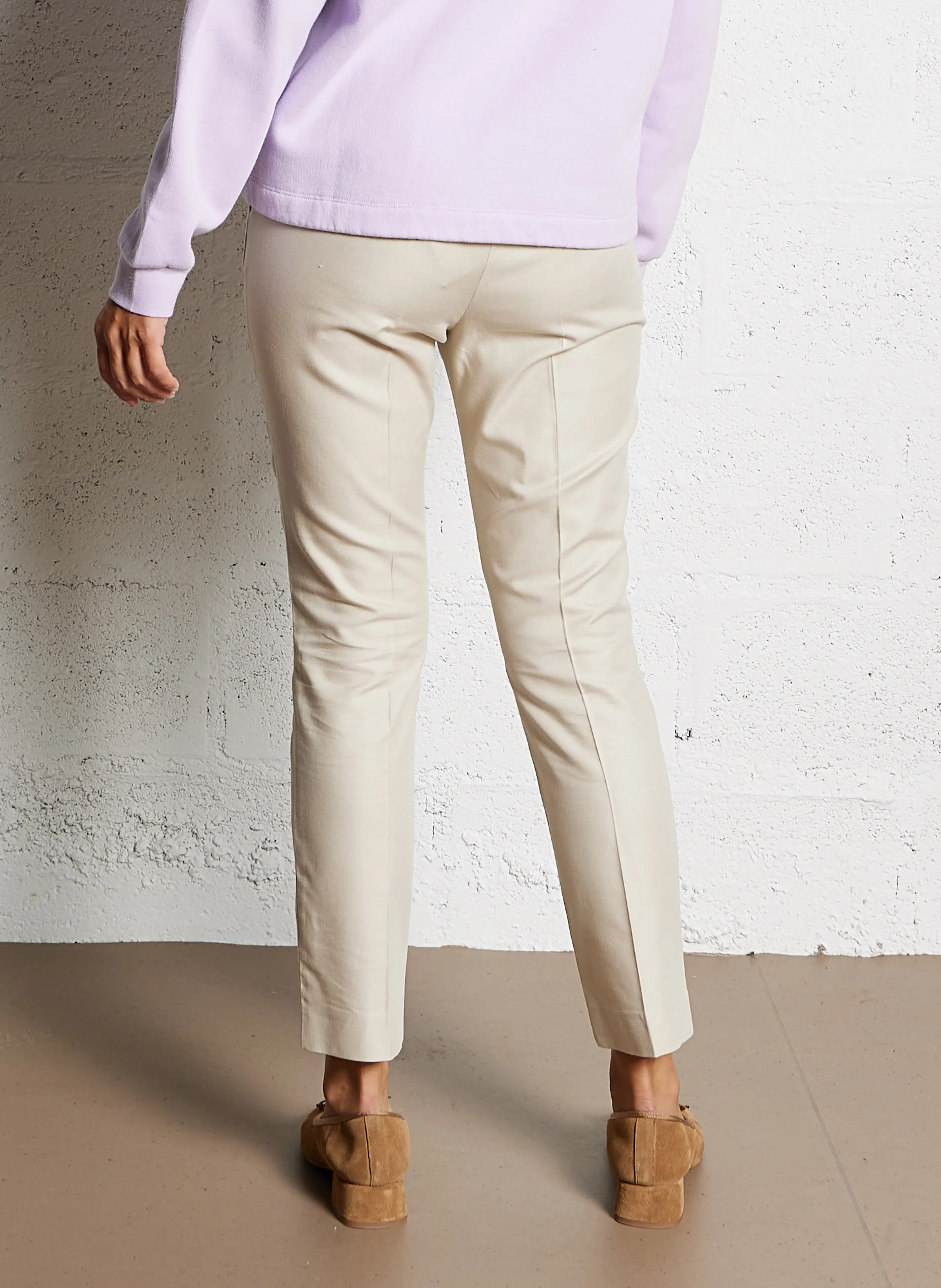 FELIX  PANTALóN RECTO DE MEZCLA DE LINO Y ALGODóN EN BLANCO