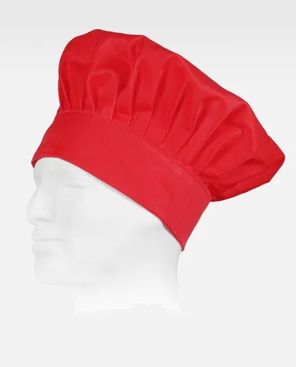 Gorro liso cocinero con velcro adaptable Rojo