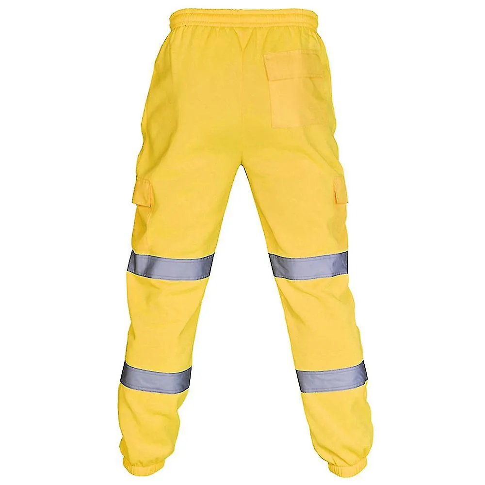 Hombres Hi Viz Vis Alta visibilidad Color reflectante Block Pantalones Senderismo Seguridad Ropa de trabajo Pantalones