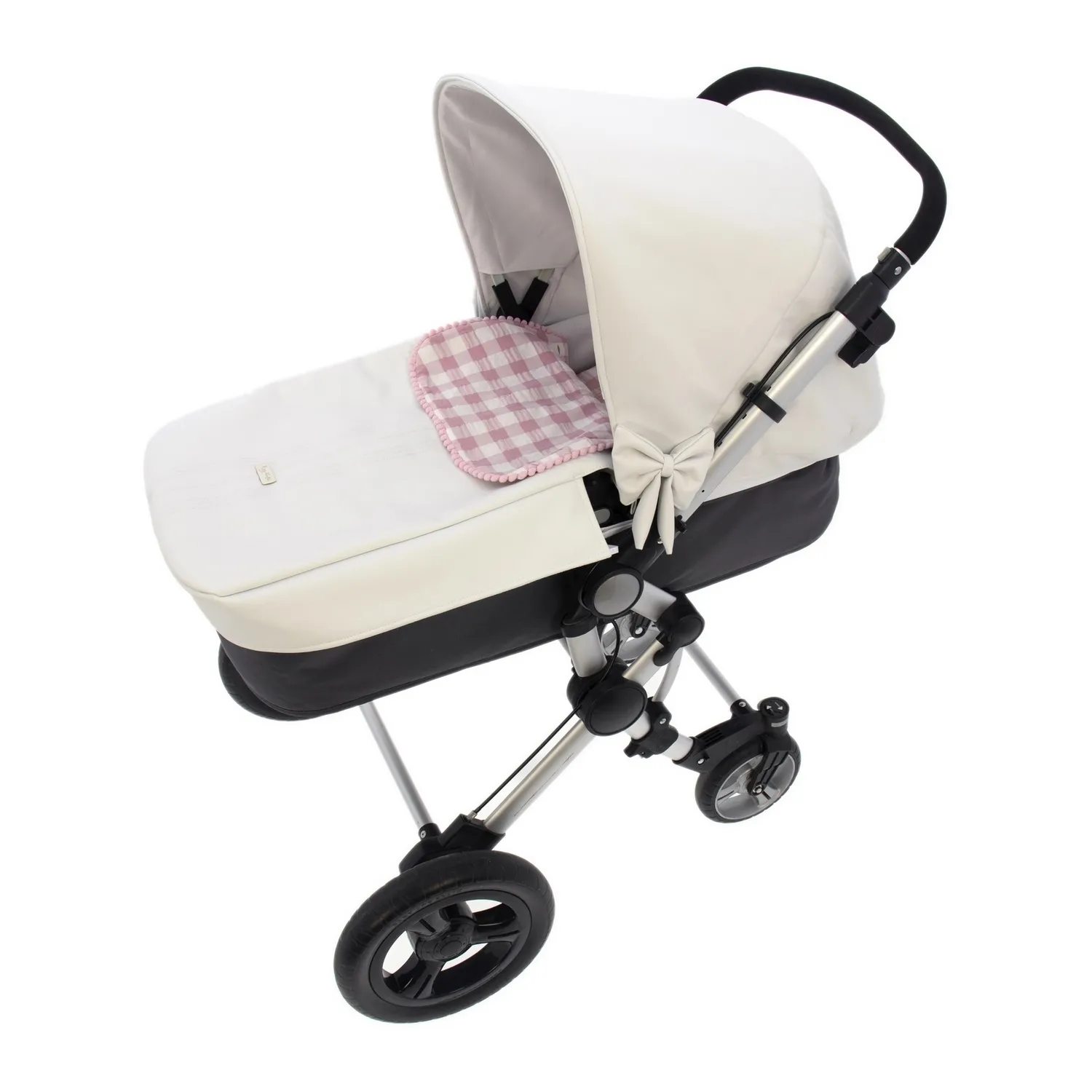 I get three uses for a universal carrycot. White and pink