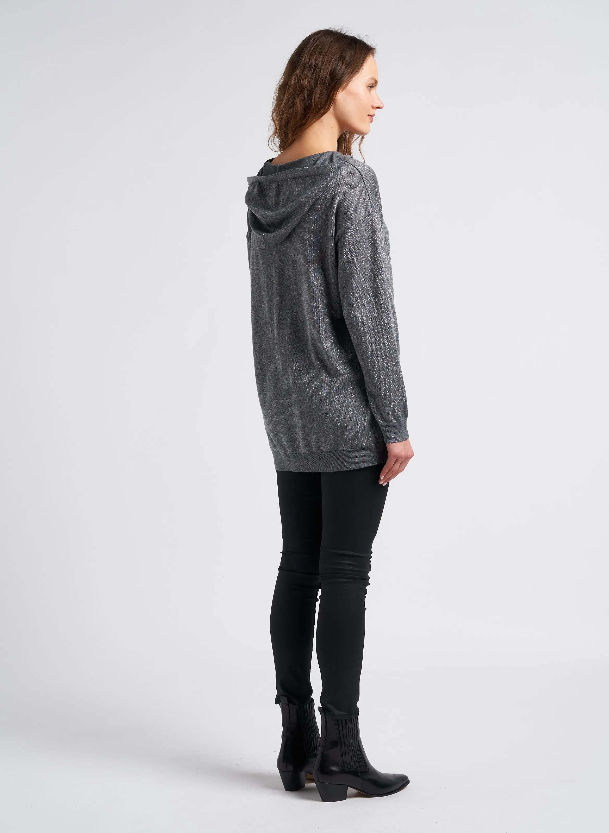 IKKS Vaquero skinny encerado de talle alto de mezcla de algodón en negro