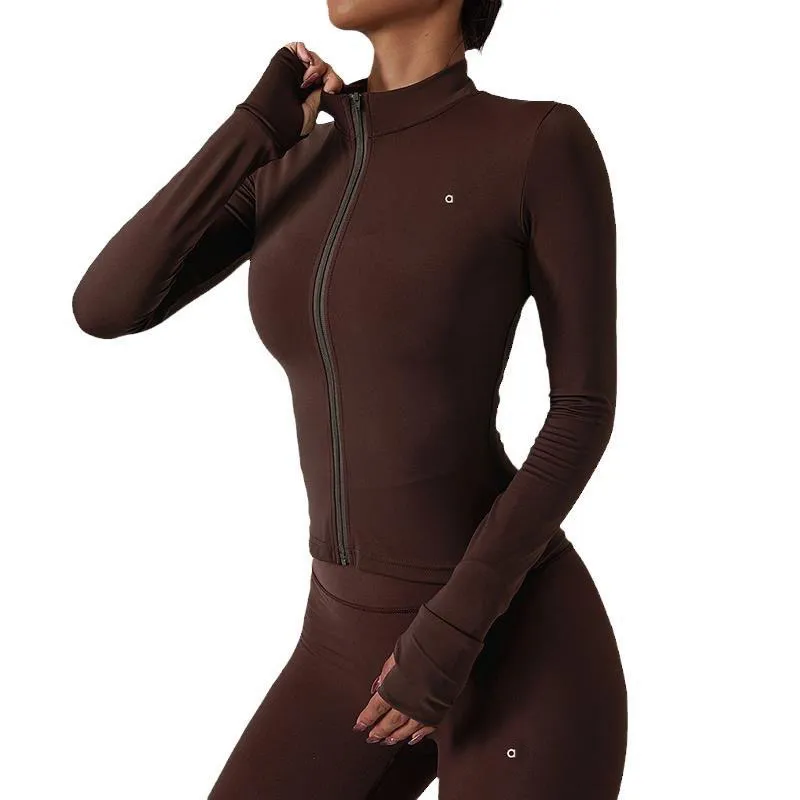 Jackets de ropa de yoga para mujer yoga que funciona con fitness apretados de otoño invierno corriendo tops de entrenamiento de 