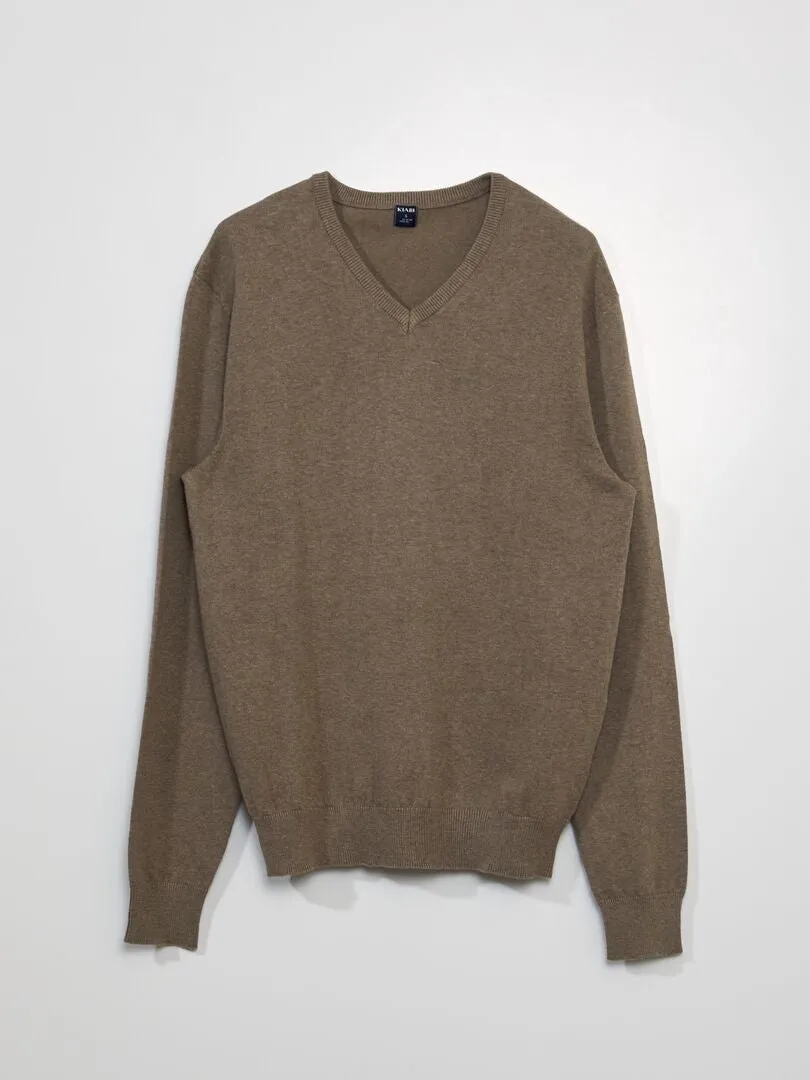 JERSEY BáSICO DE PUNTO LISO  BEIGE CHINé