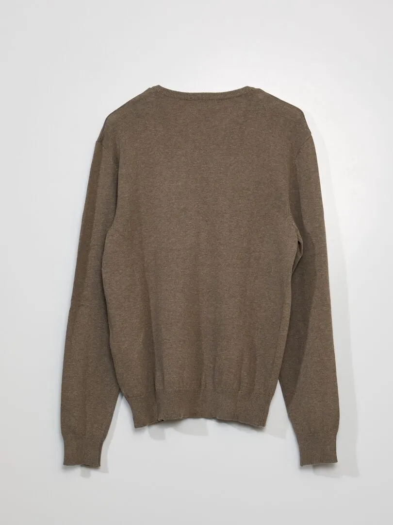 JERSEY BáSICO DE PUNTO LISO  BEIGE CHINé