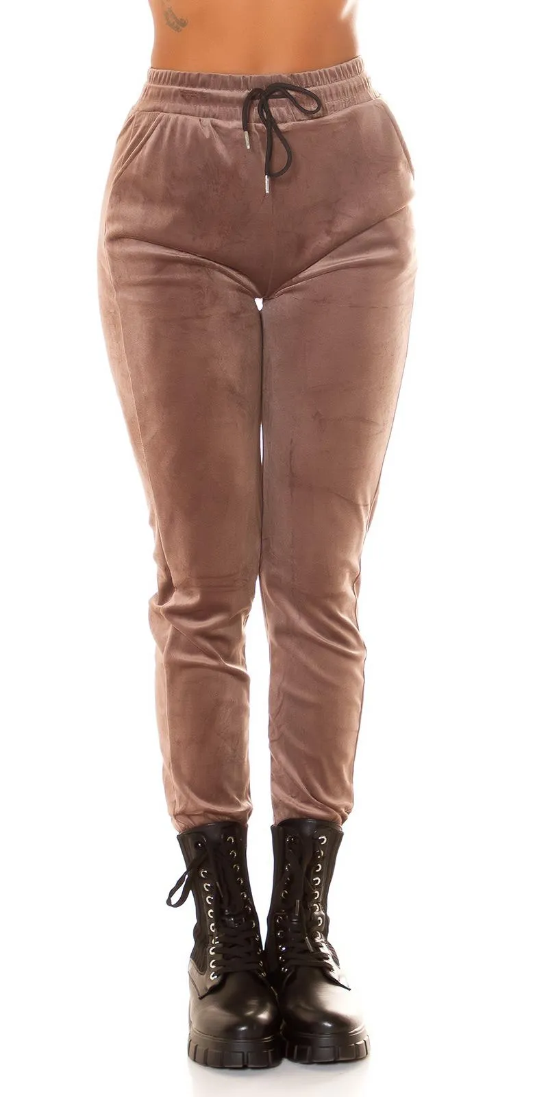 Joggers de descanso de felpa capuchino