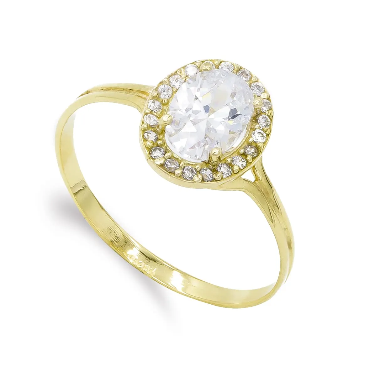 Juego Oro Piedra Circonita 10 x 8 mm.