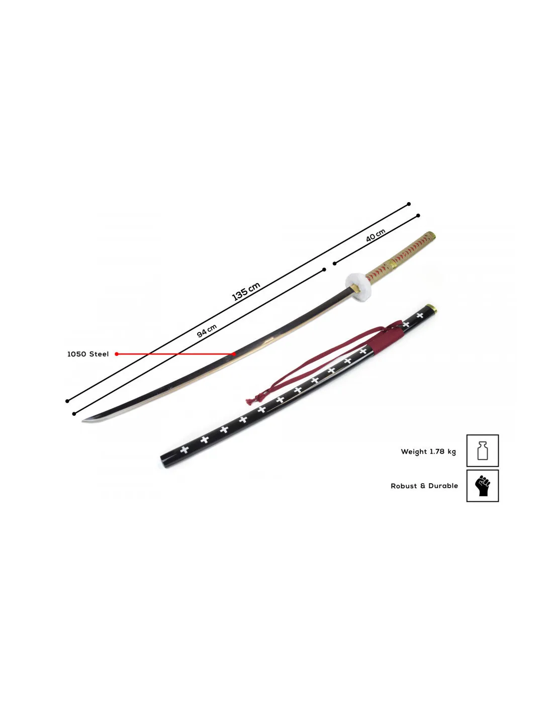 Katana forjada a mano de Trafalgar Law One Piece