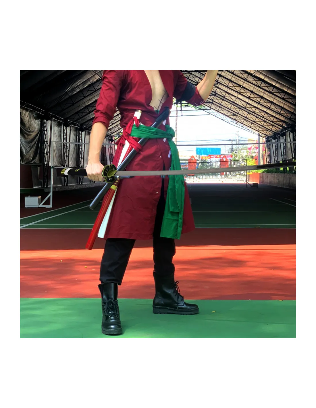 Katana forjada a mano Oden Enma negra de One Piece, set completo
