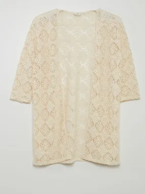 Kimono de croché 'JDY' - BEIGE