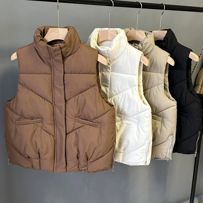 L Diseñador Vest de hojaldre Autumn/Invierno Cabeza de ropa de yoga caliente por el chaleco de algodón Collar Mujer Collar Fraga