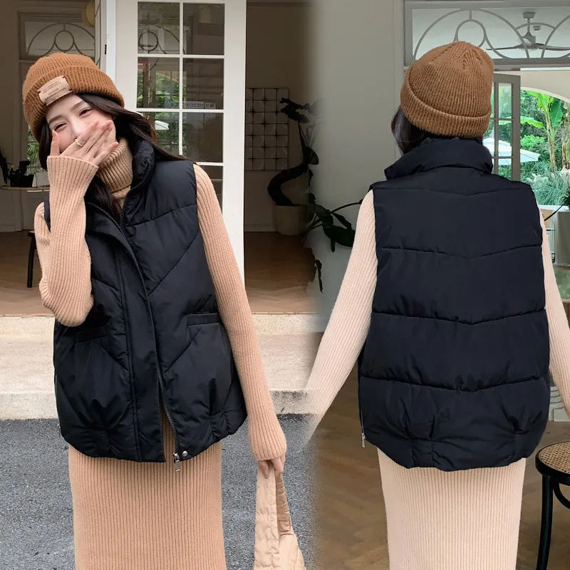 L Diseñador Vest de hojaldre Autumn/Invierno Cabeza de ropa de yoga caliente por el chaleco de algodón Collar Mujer Collar Fraga