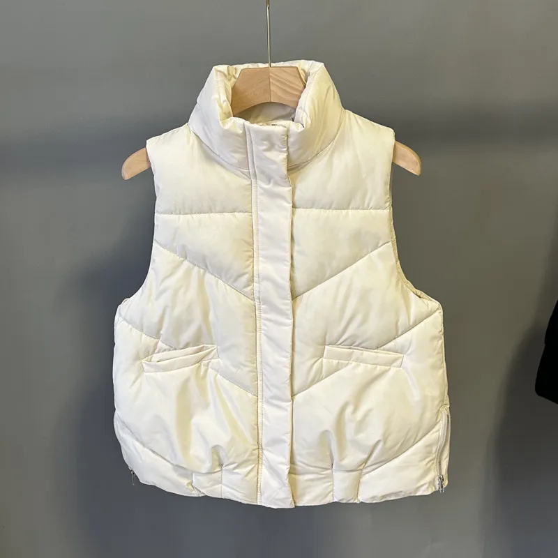 L Diseñador Vest de hojaldre Autumn/Invierno Cabeza de ropa de yoga caliente por el chaleco de algodón Collar Mujer Collar Fraga