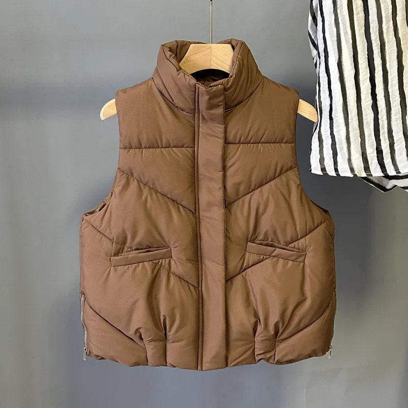 L Diseñador Vest de hojaldre Autumn/Invierno Cabeza de ropa de yoga caliente por el chaleco de algodón Collar Mujer Collar Fraga