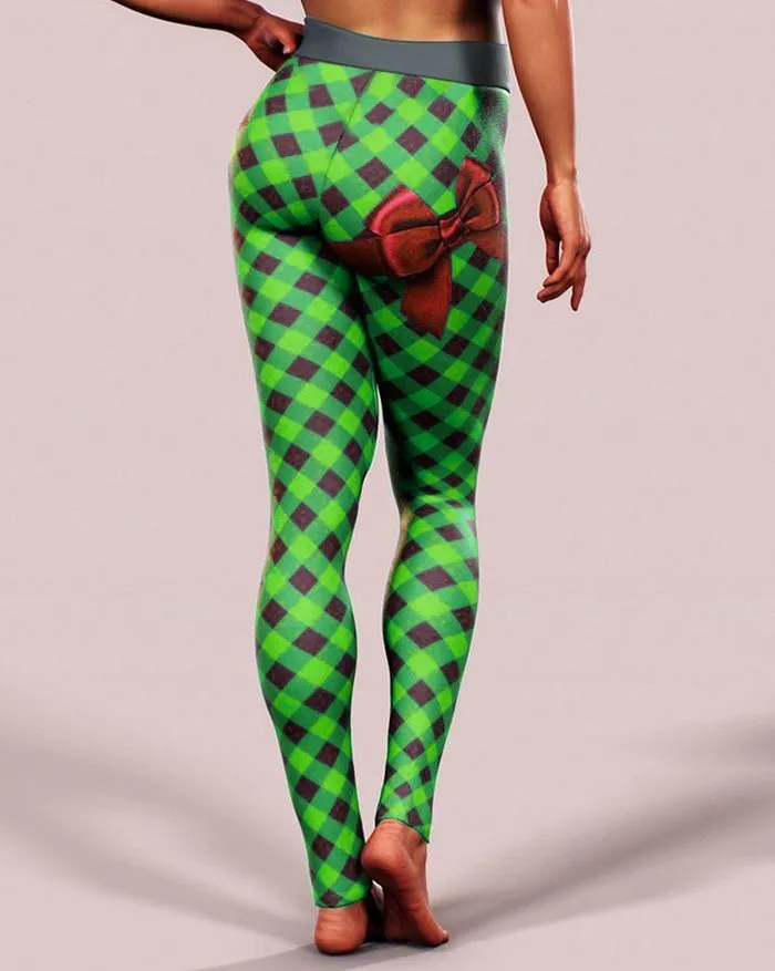 Legging de yoga elástico con estampado navideño
