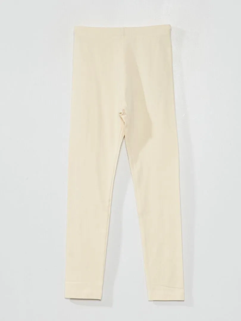 LEGGING LARGO Y ELáSTICO  BLANCO CREMA
