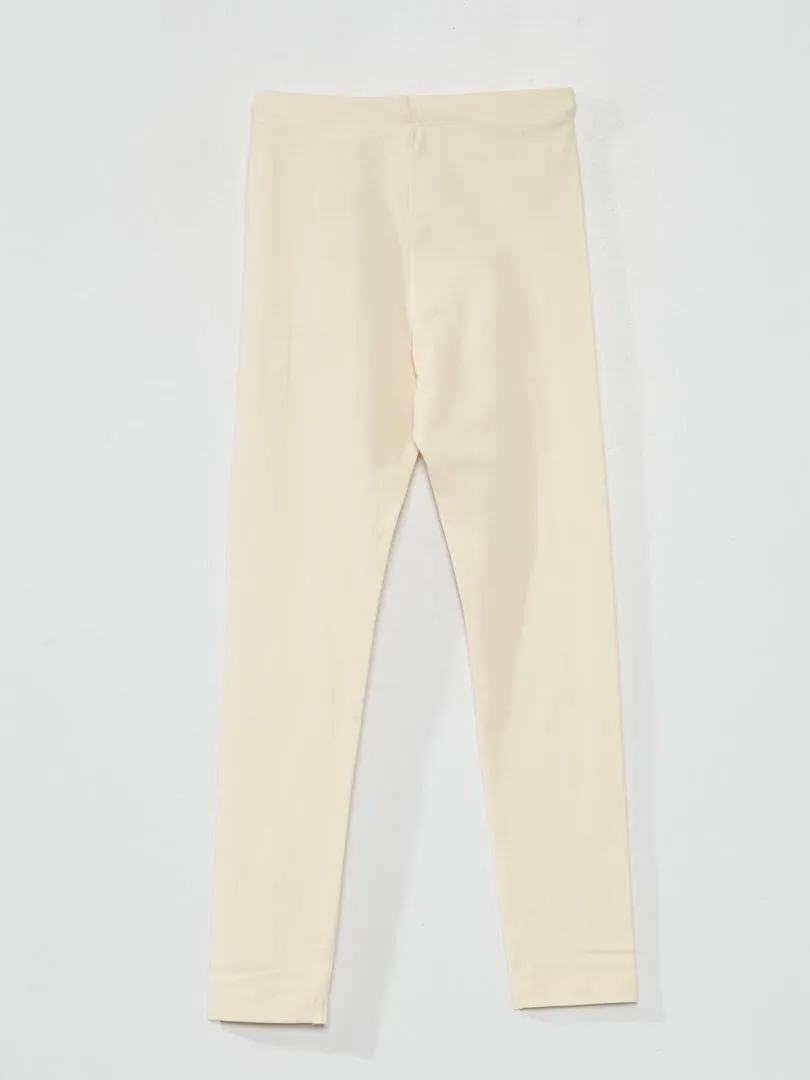 LEGGING LARGO Y ELáSTICO  BLANCO CREMA