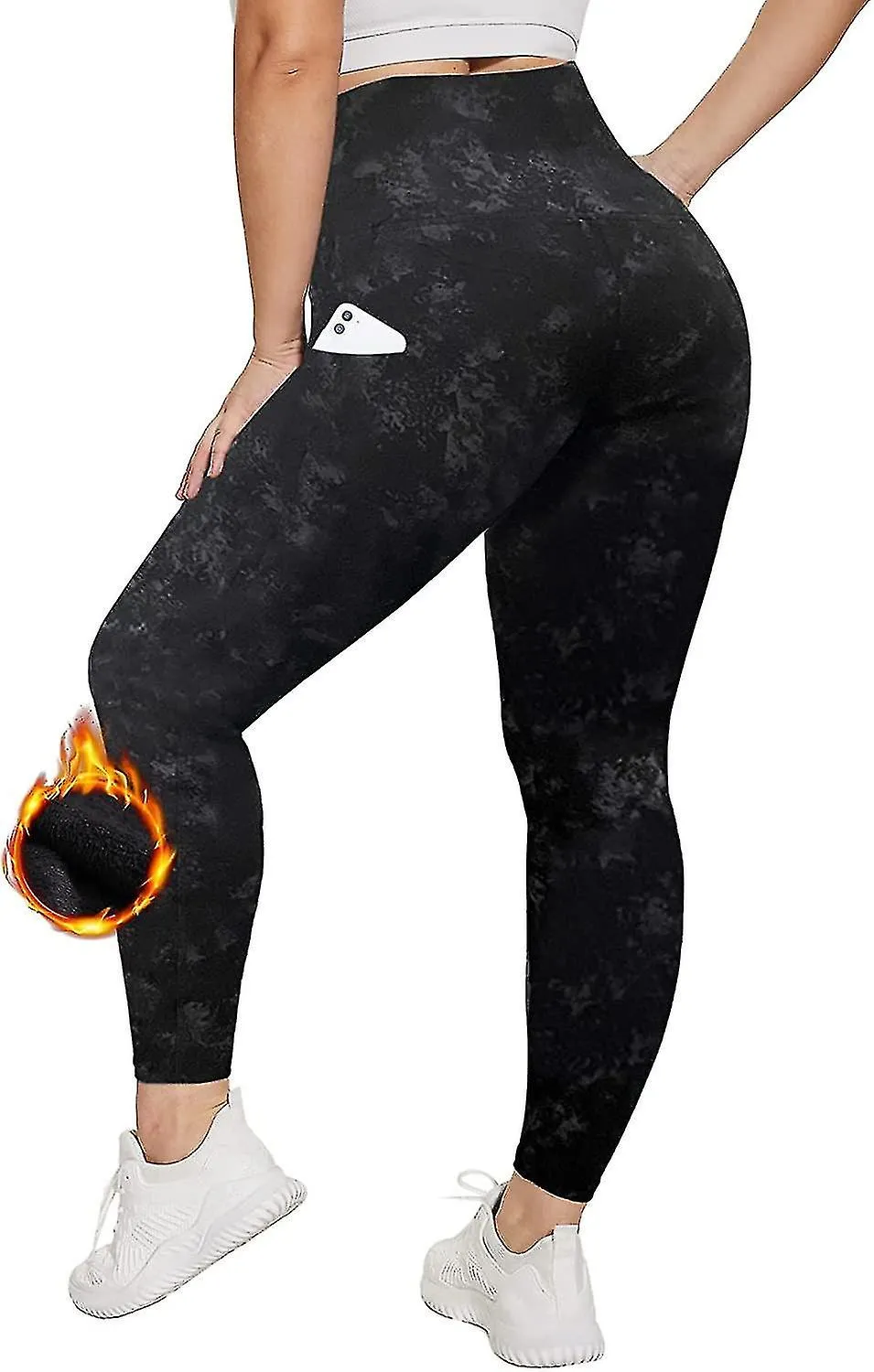 Leggings forrados de lana para mujer Invierno de cintura alta Estiramiento suave Térmica Cálido Pantalones de yoga de entrenamie