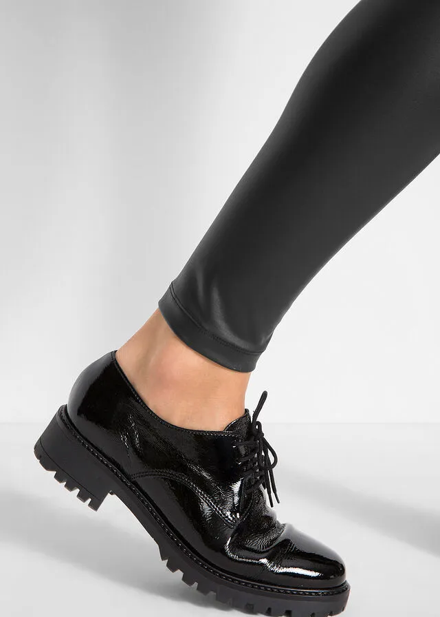 Leggings premamá con diseño de cuero Negro