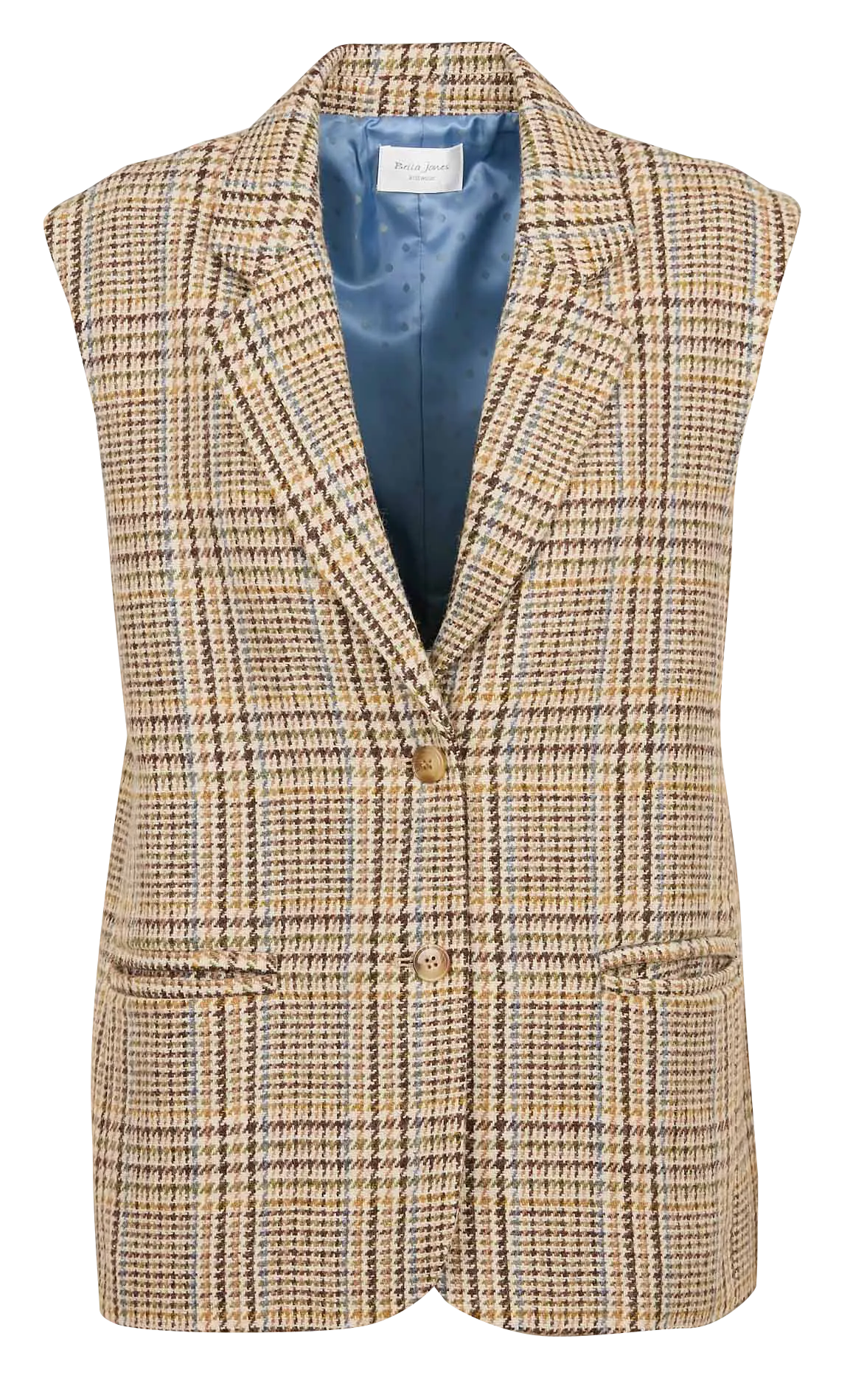 LIVIA  TRAJE DE CHAQUETA SIN MANGAS DE MEZCLA DE LANA EN BEIGE