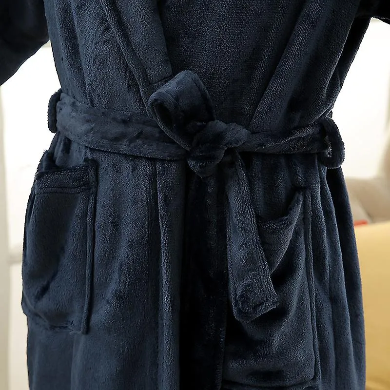 Lovers Dress for Men and Women Warm Super Soft Flannel Coral Fleece Long Bath Robe Mens Kimono Bathrobe Male Dressing Gown Robes