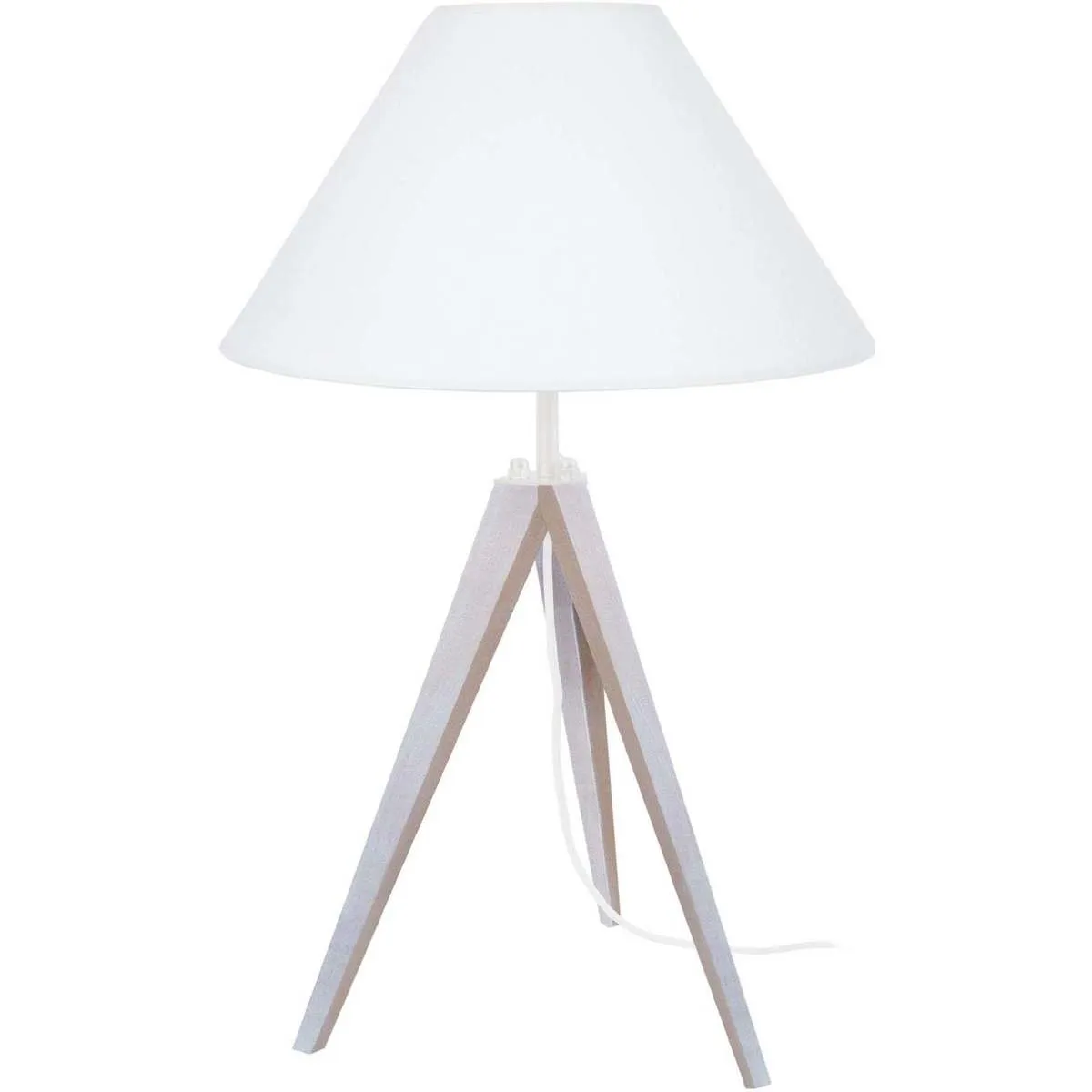 lámpara de noche redondo madera blanco marfil