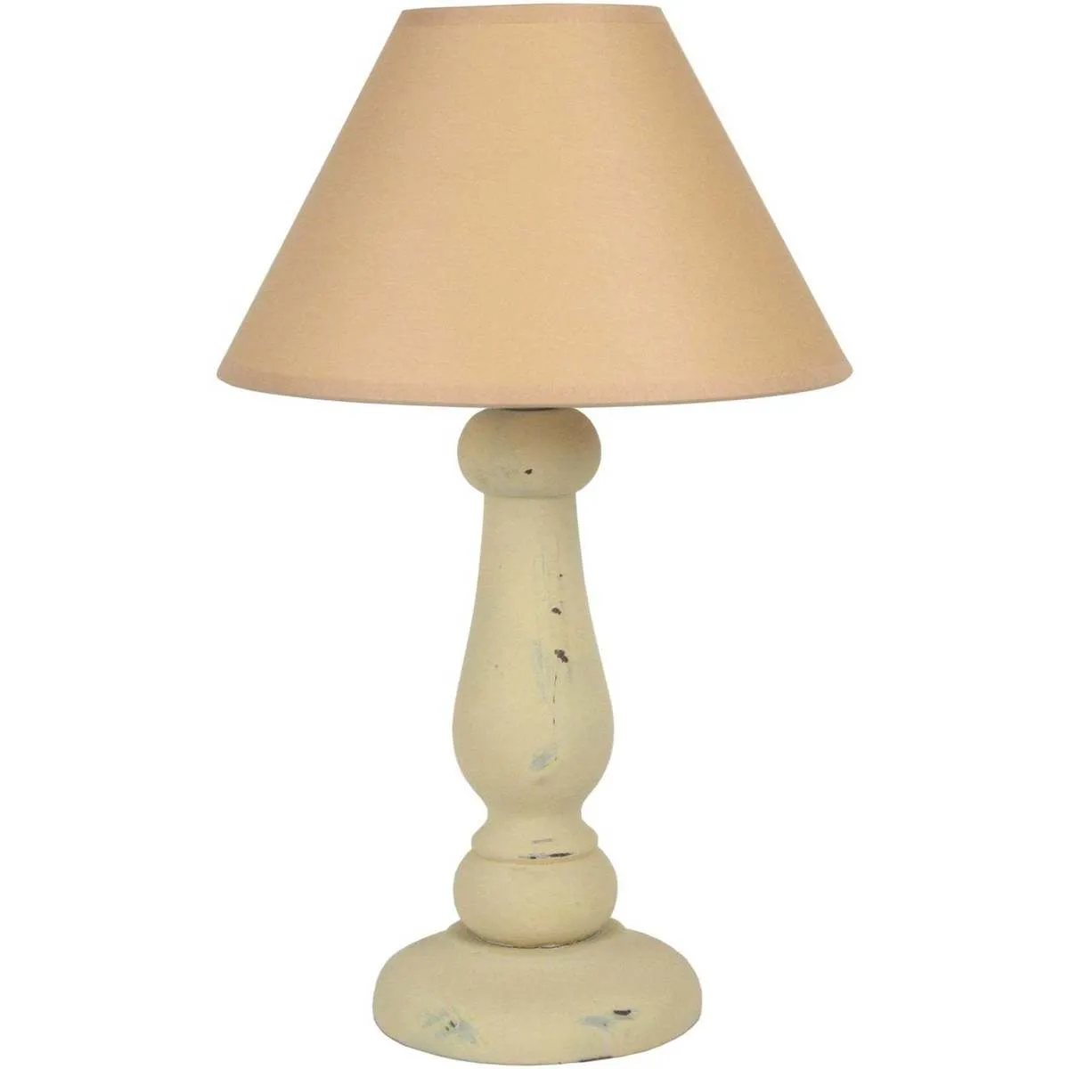 lámpara de noche redondo madera crema
