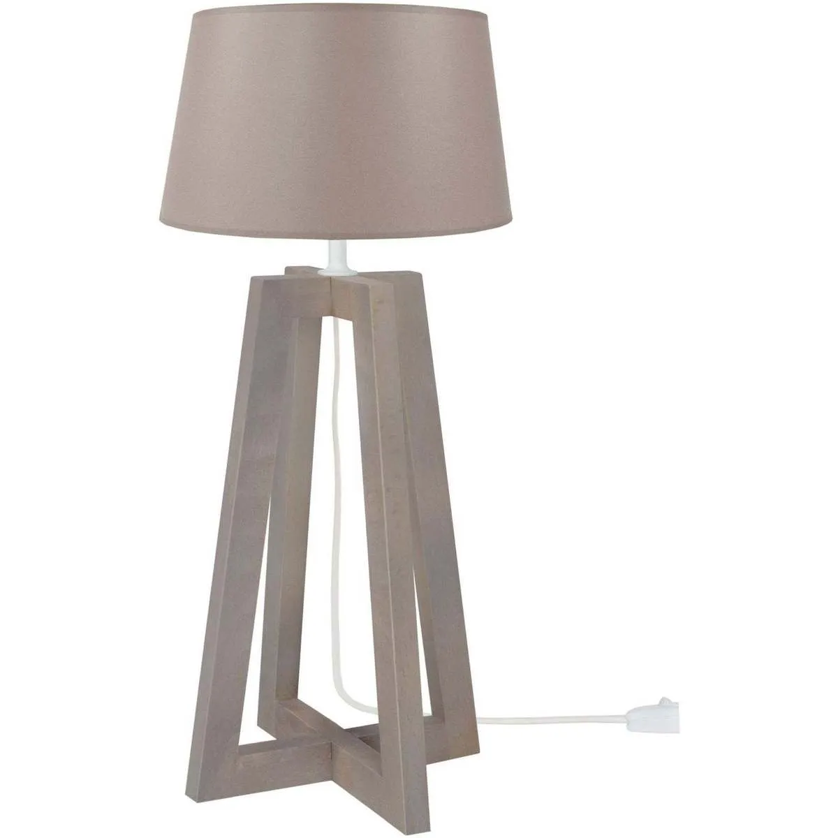 lámpara de noche redondo madera gris pardo