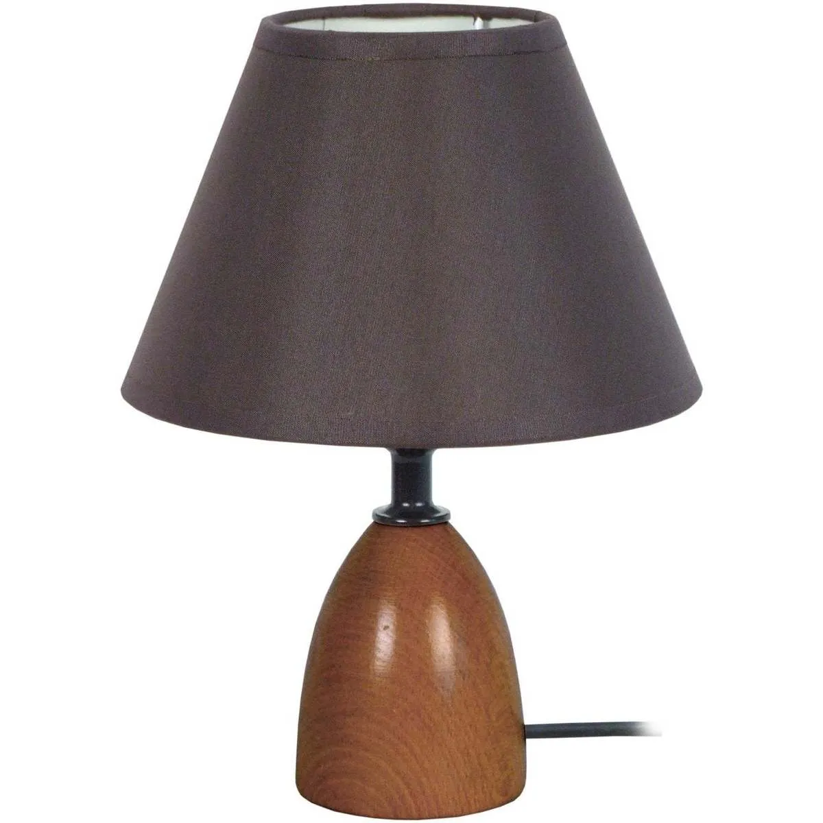 lámpara de noche redondo madera oscuro y marrón