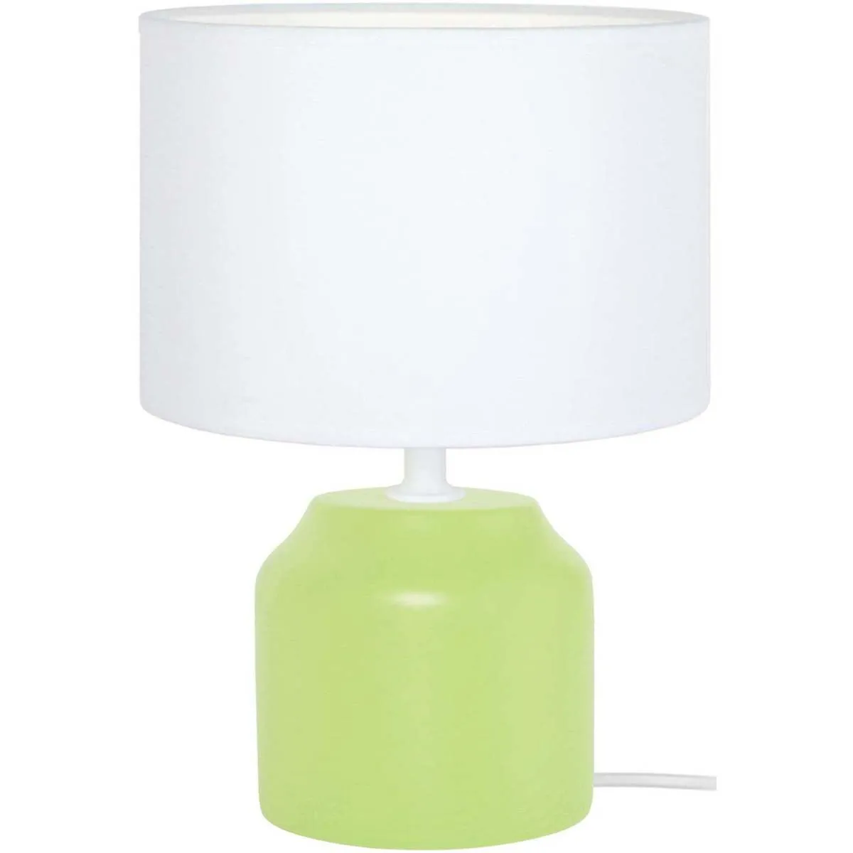 lámpara de noche redondo madera verde y blanco