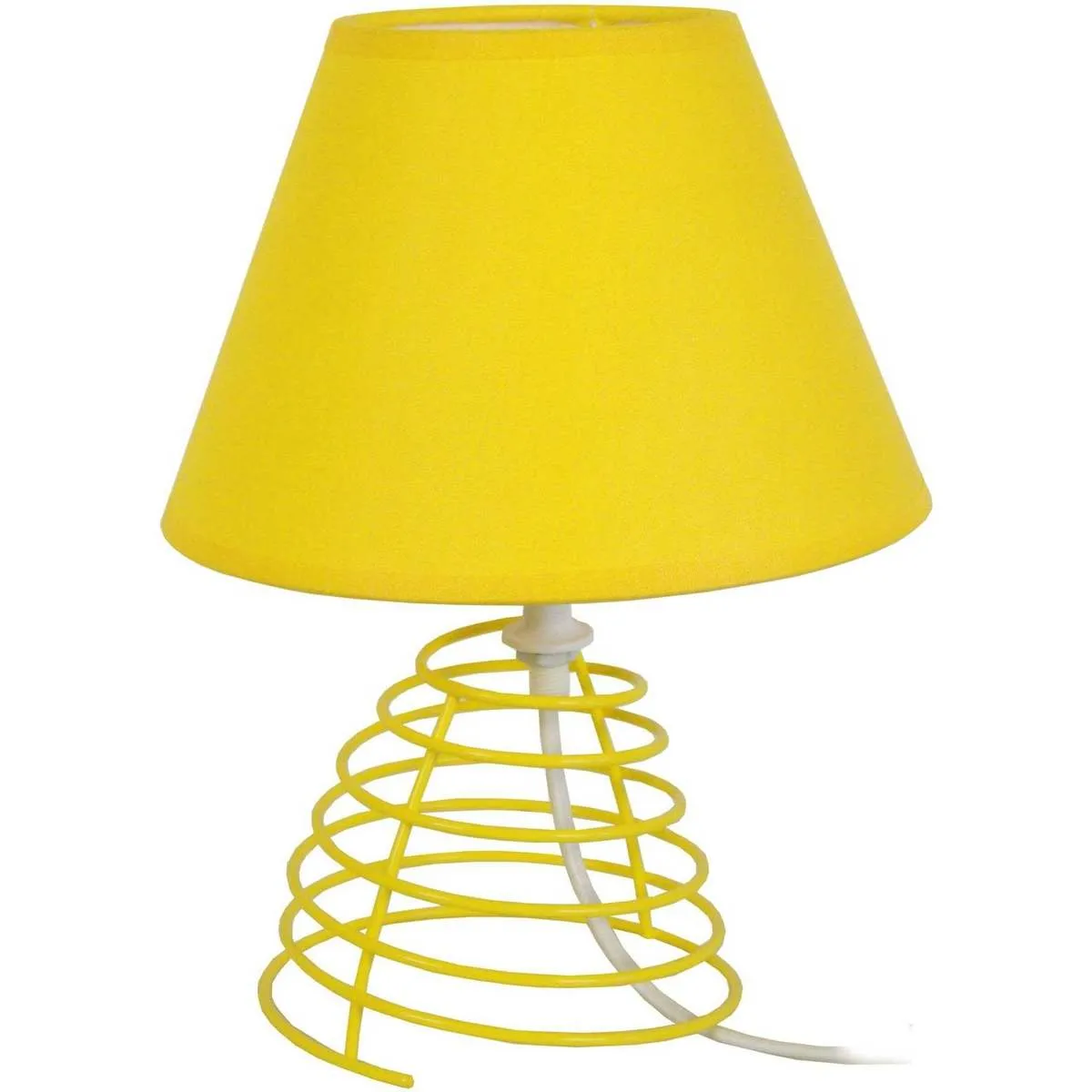 lámpara de noche redondo metal amarillo