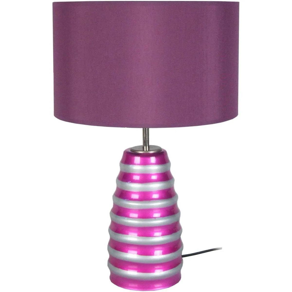 lámpara de noche redondo vidrio rosado y morado