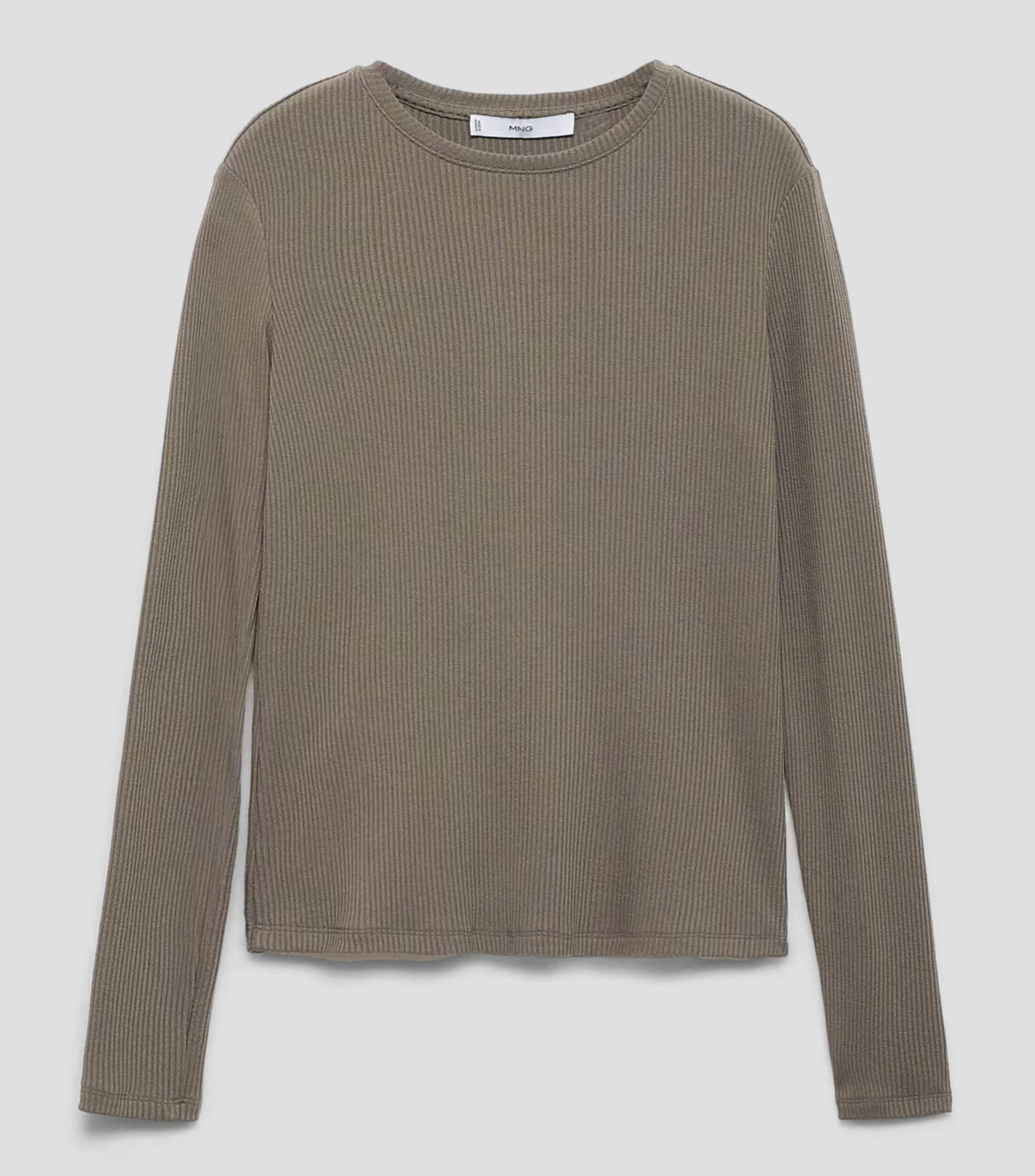 Mango Playera de cuello redondo manga larga Mujer