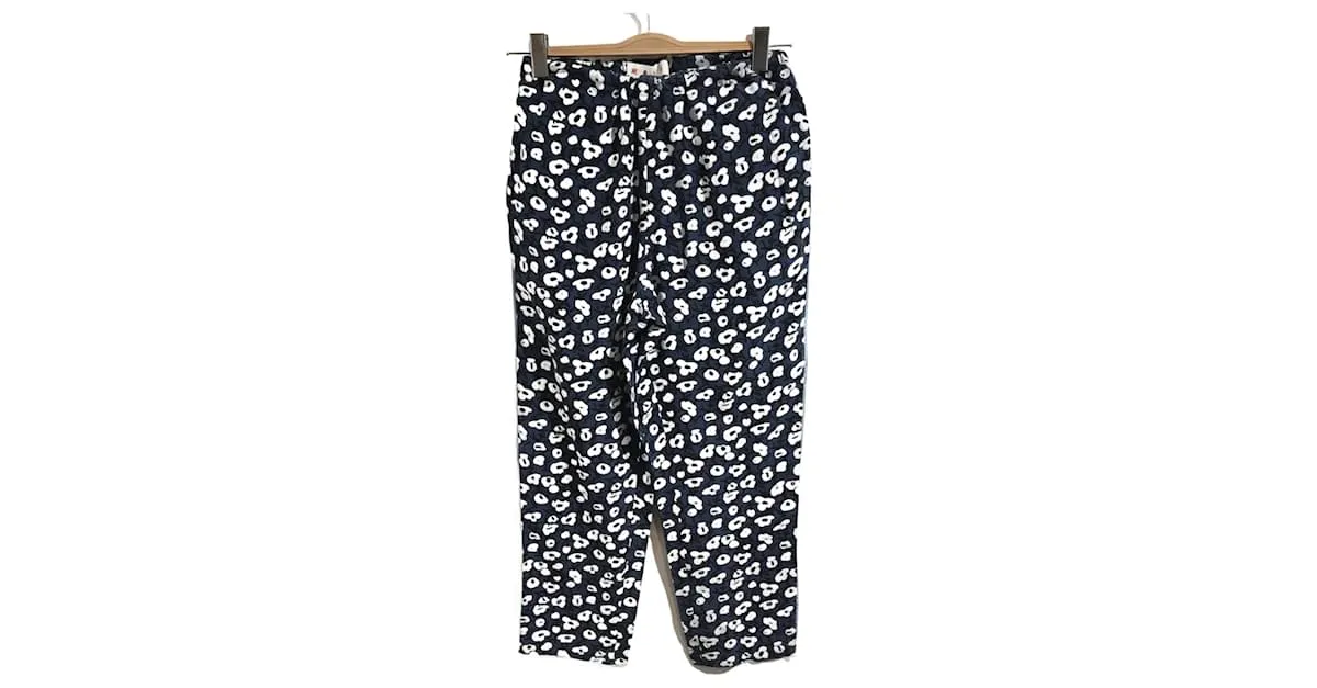 MARNI Pantalón T.fr 36 Seda Azul 