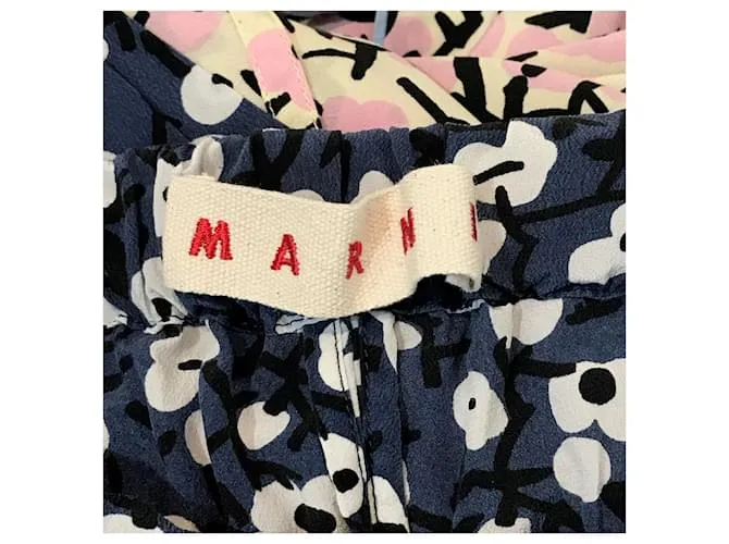 MARNI Pantalón T.fr 36 Seda Azul 