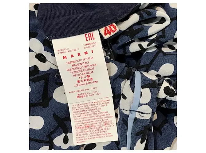 MARNI Pantalón T.fr 36 Seda Azul 