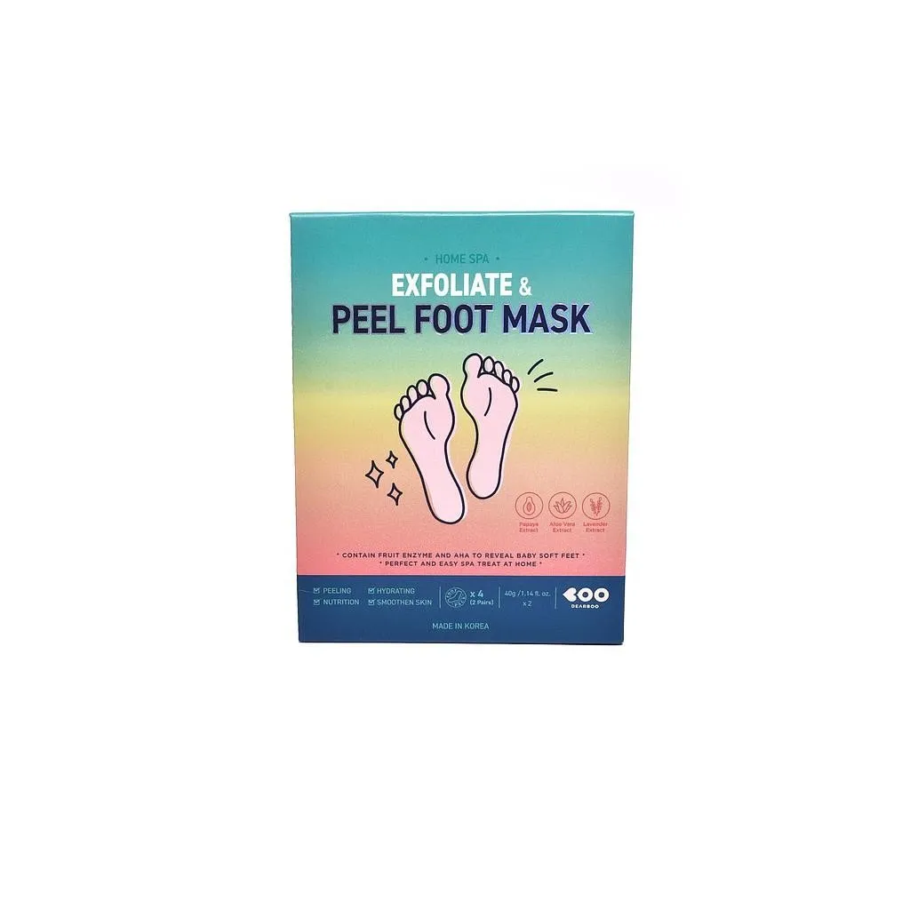 MASCARILLA DE PIES DEARBOO HOME SPA EXFOLIATE & PEEL FOOT MASK