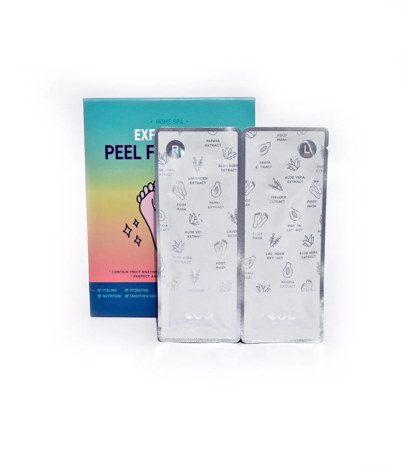 MASCARILLA DE PIES DEARBOO HOME SPA EXFOLIATE & PEEL FOOT MASK