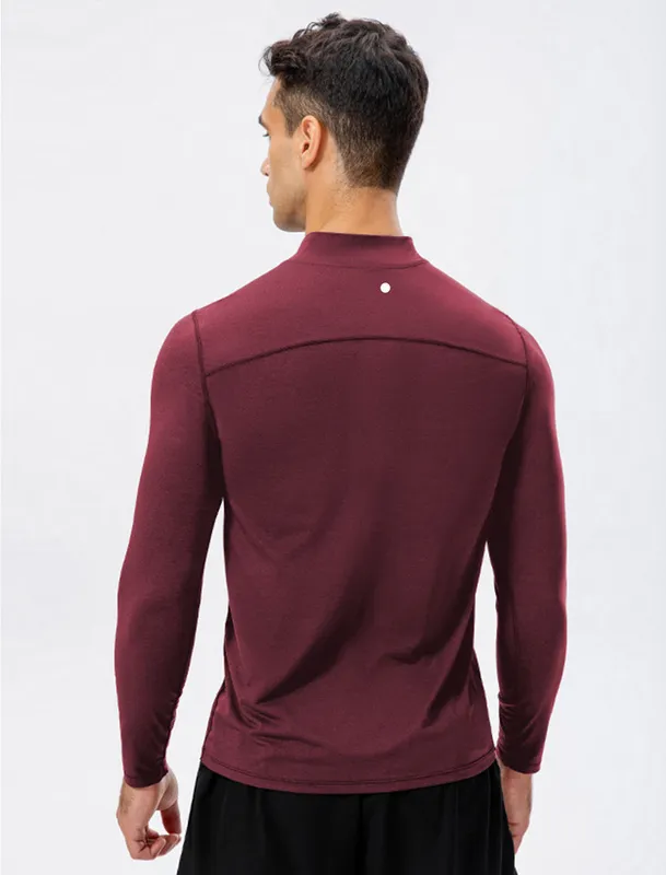 Men Camiseta de cuello de manga larga Polo Hombres Altos medias de elasticidad corriendo Fitness entrenamiento de ropa de gimnas