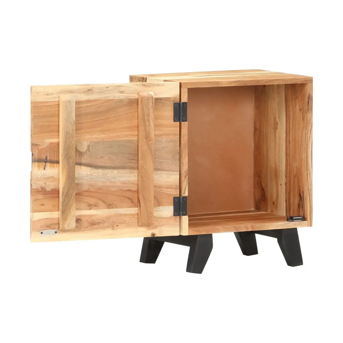 Mesita de noche de madera maciza de acacia 40x30x51 cm