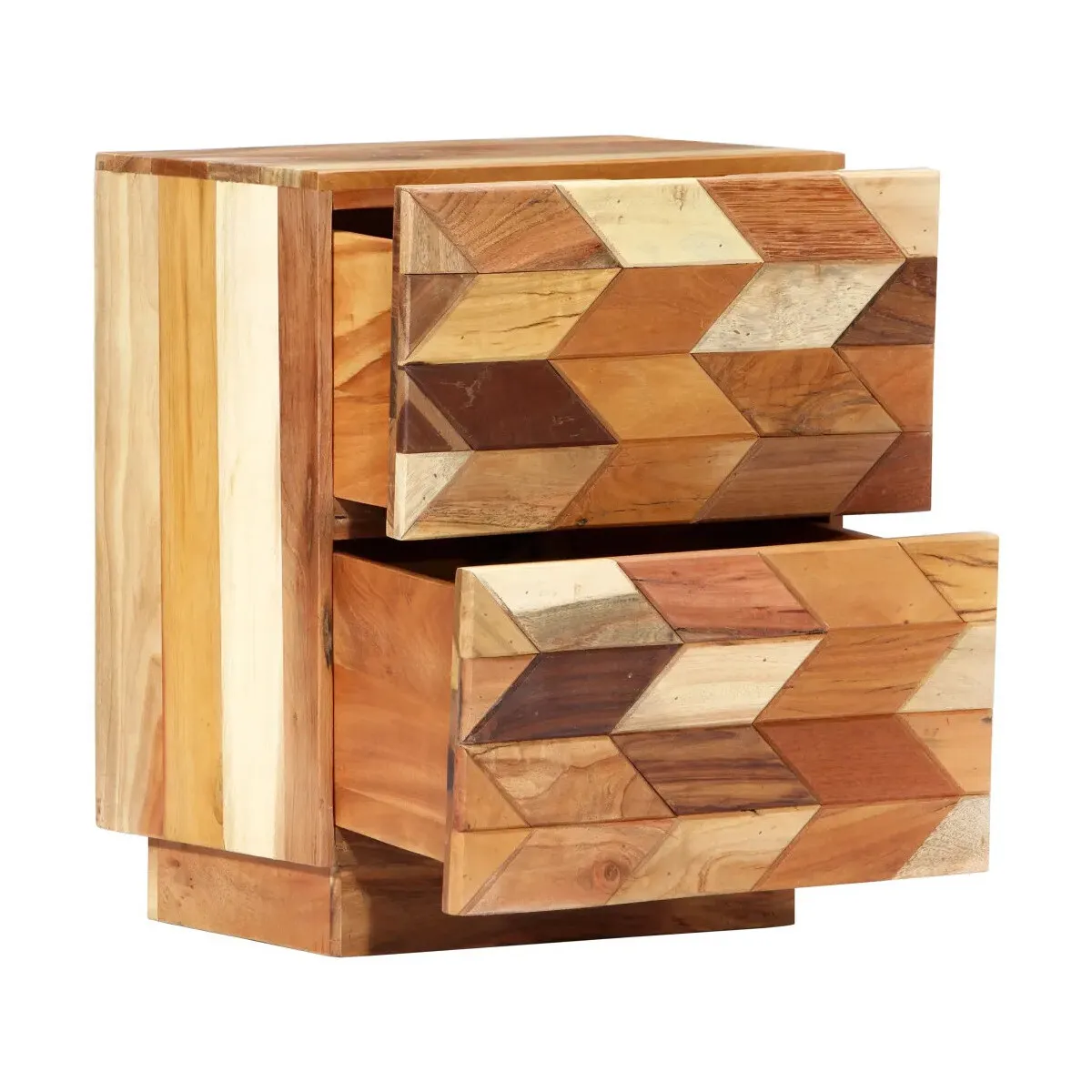 Mesita de noche de madera maciza reciclada 40x30x50 cm
