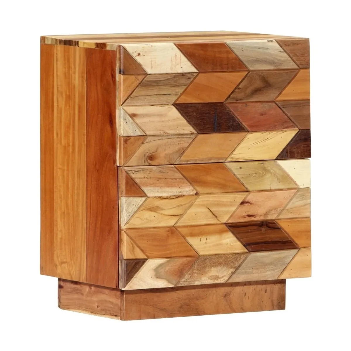 Mesita de noche de madera maciza reciclada 40x30x50 cm