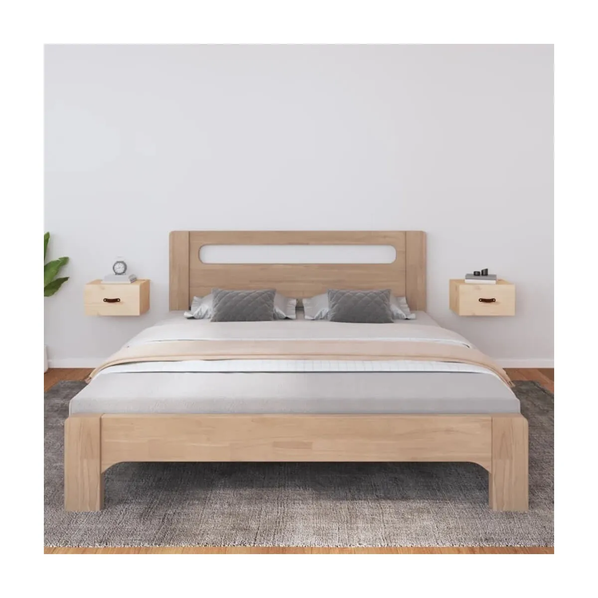 Mesita de noche de pared 2 uds 40x29,5x22 cm