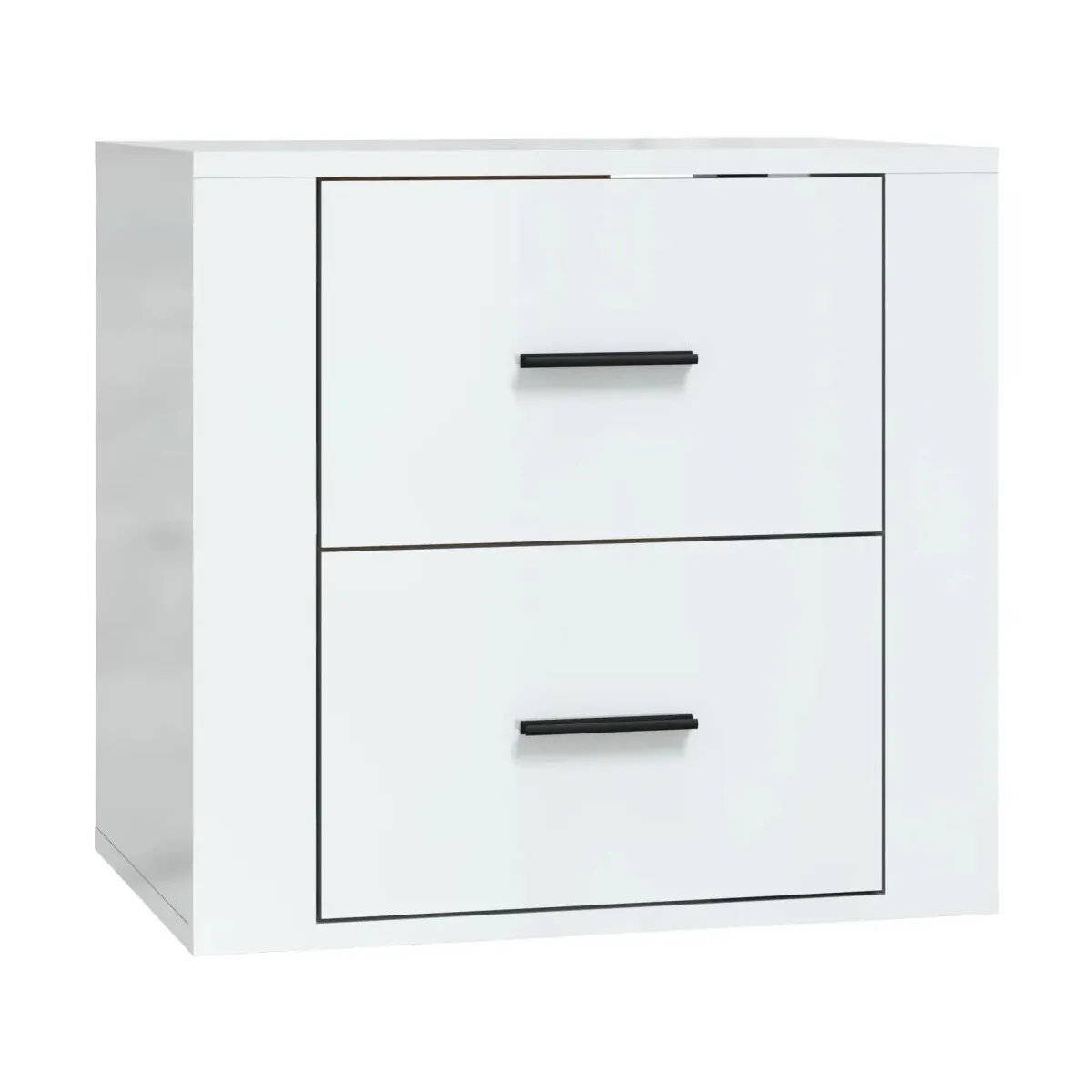 Mesita de noche de pared blanco brillante 50x36x47 cm